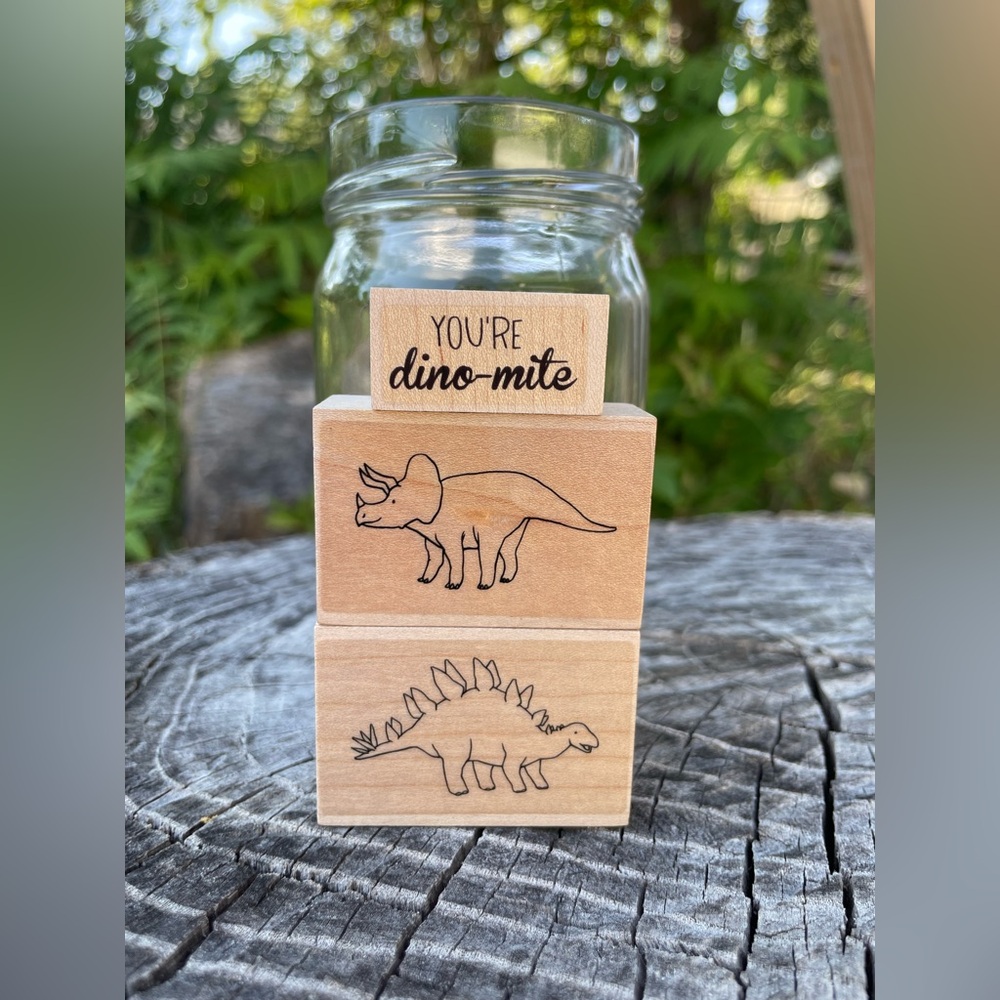 Dinosaur-Themed Wooden Stamp Set